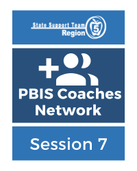 Dark gray image of a plus account symbol with the title of the PBIS Coaches Network in the middle. 